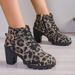 Women's Autumn/Winter Lace-Up Chunky Heel Ankle Boots 10477515C