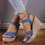 Women's Open Toe Cross Strap Wedge Sandals 05650957C
