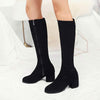 Women's Fashion Solid Color Warm Side Zipper Thick Heel Boots 42066660C