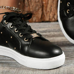 Women's Fashion Round Toe Lace-Up Sneakers 48786548S