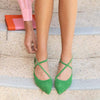 Women's Pointed Toe Cross Buckle Chunky Heel Sandals 85129058C