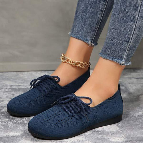 Women's Airy Flat Flyknit Slip-On Shoes with Strap 87444370C