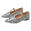 Women's Fashionable Leopard Print T-Buckle Flat Loafers 08533569S