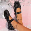 Women's Flat Fashion Shoes with Rhinestone Embellishments 96151466C