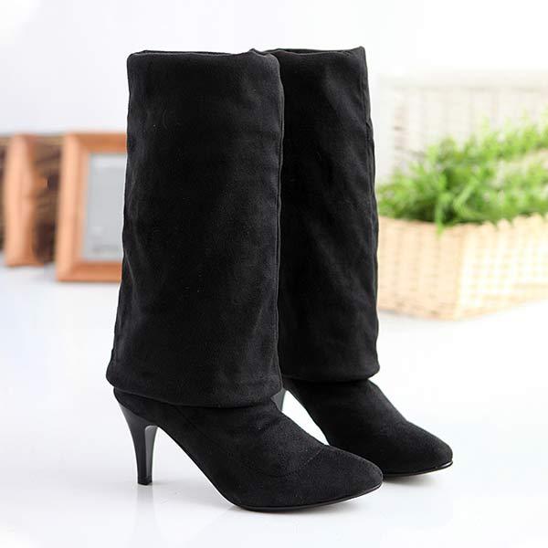 Women's High-Heeled Stretch Suede Over-the-Knee Boots 44888438C