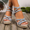 Women's Fish Mouth Simple Back Hollow Wedge Sandals 84802941C