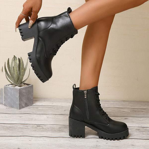 Women's Fashion Chunky Heel Martin Boots 24893210C