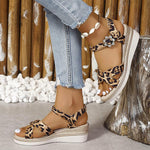 Women's Fashion Leopard Print Wedge Sandals 56004036S