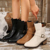 Women's Fashion Buckle Chunky Heel Ankle Boots 37619746S