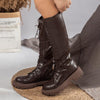 Women's Casual Fashion Lace-Up Thick Sole Rider Boots 64639189S