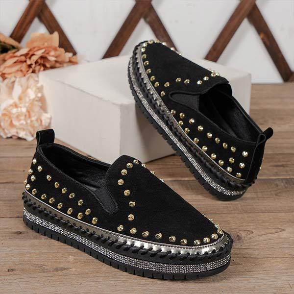 Women's Rhinestone Slip-On Loafers 77398737C