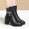 Women's Rhinestone Pearl Mid-Heel Fleece-Lined Winter Boots 13451820C