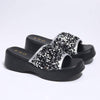Women's Platform Glittery Wedge Thong Sandals 42228445C