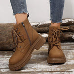 Women's Thick-Soled Lace-Up Combat Boots 57691545C