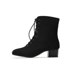 Women's Casual Suede Lace-Up Chunky Heel Ankle Boots 28402754S