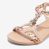 Women's Flower Embellished Open Toe Wedge Sandals 00593253C