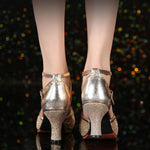 Women's Medium Heel Fish Mouth Soft Sole Dance Shoes 34027777C