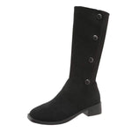 Women's Low Heel Block Heel Knee-High Boots 08404041C