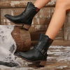 Women's Fashion Buckle Chunky Heel Ankle Boots 37619746S