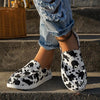 Women's Casual Canvas Leopard Print Flat Sneakers 35030889S
