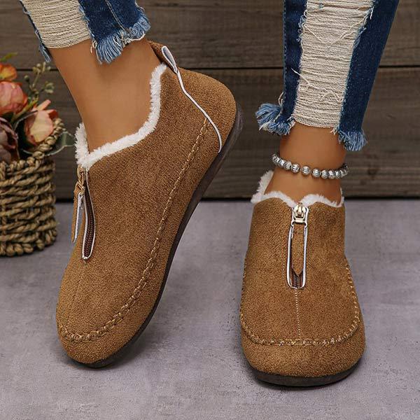 Women's Casual Solid Suede Vintage Snow Boots 53001811C