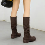 Women's Casual Retro Daily Flat Knee-high Boots 61738787S