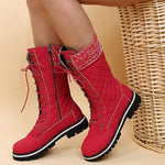 Women's Casual Knit-Cuff Martin Boots 16036391C