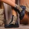 Women's Front Lace-Up Leopard Print Martin Boots 24809240C