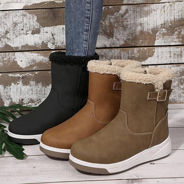 Women's Casual Side Zipper Thick Soled Snow Boots 43056091S