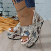 Women's Fashionable Butterfly Wedge Thick Soled Slippers 08264701S