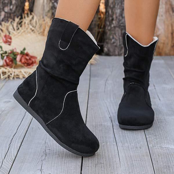 Women's Retro Western Suede Ankle Boots 32930427C