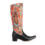 Women's Casual Ethnic Embroidered Print High Boots 94386157S