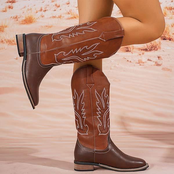 Women's Embroidered Western Cowboy Riding Boots 03393791C