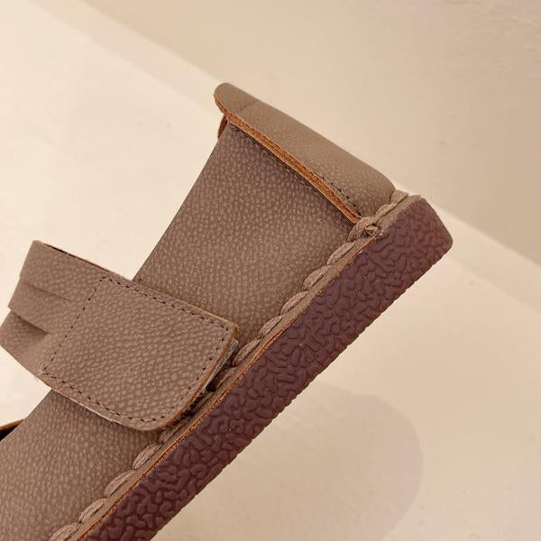 Women's Retro Casual Soft-Soled Velcro Flats 19255402S