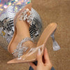 Women's Pointed Toe Crystal Embellished High Heel Sandals 02877890C