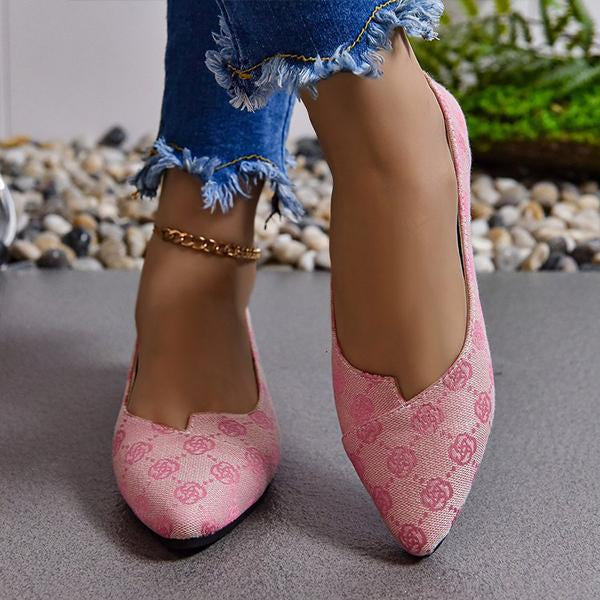 Women's Fashionable Soft Sole Pointed Toe Printed Flats 16668648S