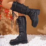 Women's Vintage Mid-Calf Riding Boots 41853670C