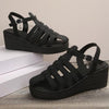 Women's Roman Wedge Buckle Hollow Sandals 45819622S