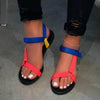 Women's Fashion Leopard Print Velcro Flat Sandals 87072234C