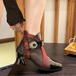 Women's Fashionable Rhinestone Mesh Pointed Toe Boots 68052508S
