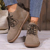 Women's Casual Daily Lace Up Flat Short Boots 74589623S