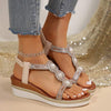 Women's Retro Rhinestone Wedge Sandals 97864578C