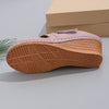 Women's Retro Hollow Velcro Wedge Slippers 61175283S