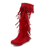 Women's Vintage Tassel Knee-High Boots 78225513C