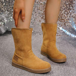 Women's Flat Plush-Lined Thick Cotton Snow Boots 26937300C