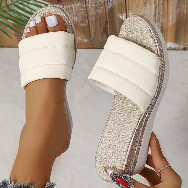Women's Thick-Platform Wedge Heel One-Strap Sandals 25218044C