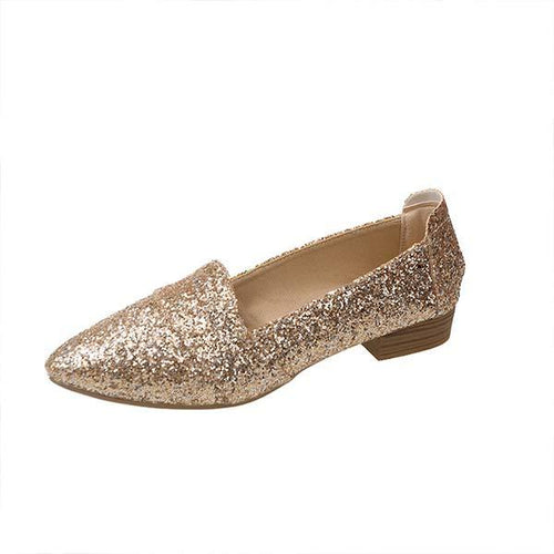 Women's Pointed-Toe Glitter Flat Shoes 38699008C