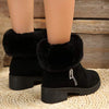 Women's Faux Fur-Cuffed Plush-Lined Cotton Boots 26467843C