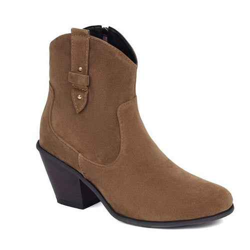 Women's Suede Chunky High-Heel Ankle Boots 13924543C