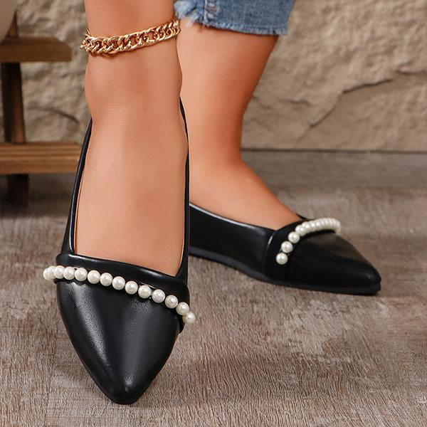 Women's Elegant Pearl Pointed Toe Flats 61161142S